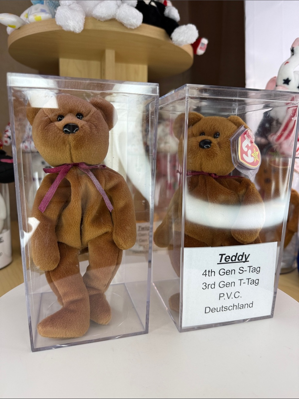 💥BROWN TEDDY - NEW FACE - 2 PC BUNDLE - w/ DISPLAY CASES